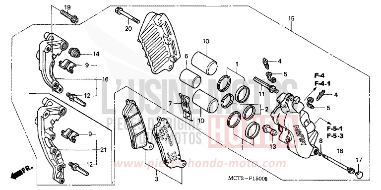 ETRIER DE FREIN AVANT de SILVER WING MAGNUM SILVER METALLIC (NH110) de 2003